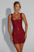 Flourenne Petrella Mini Dress in Wine