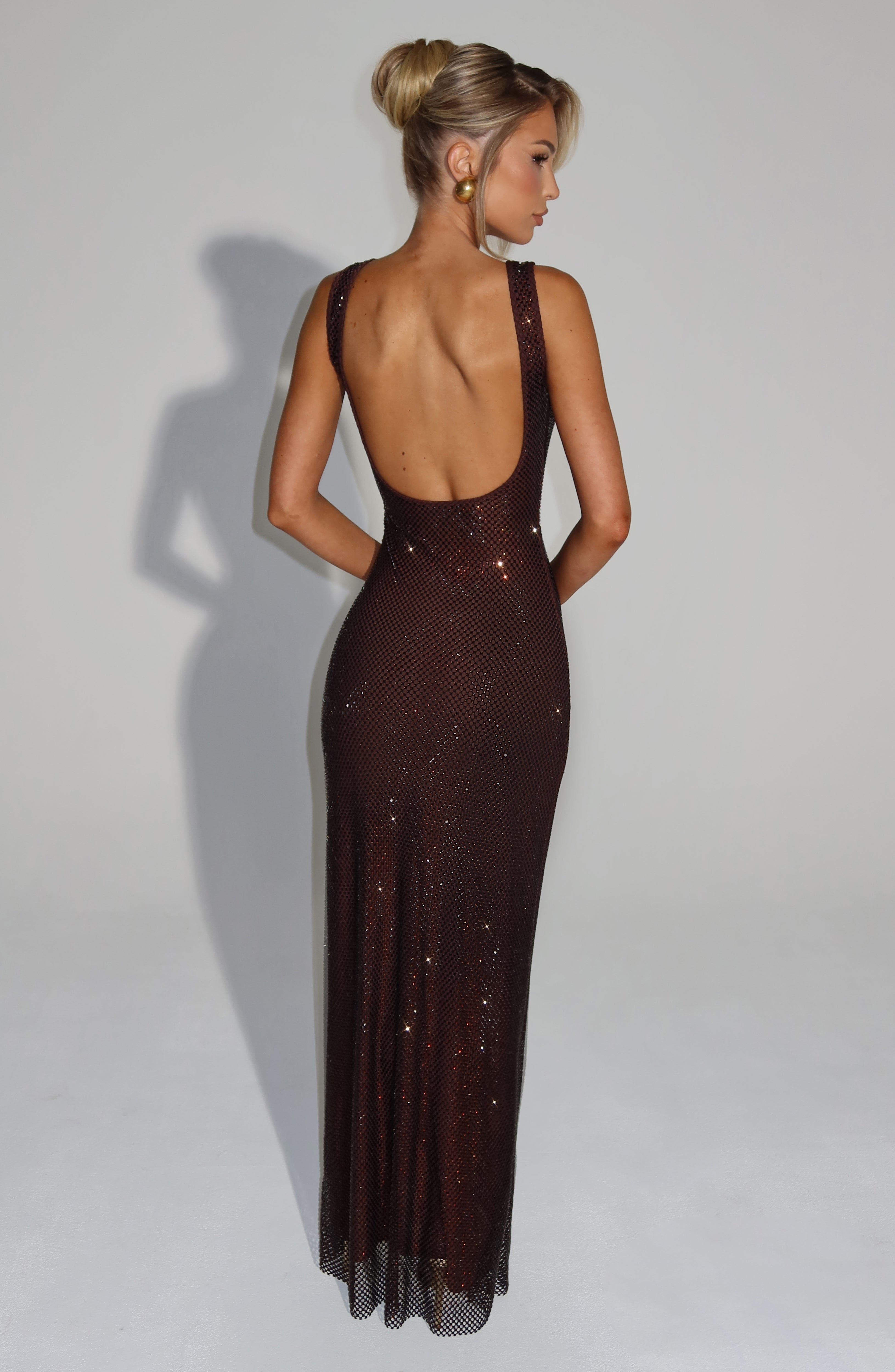 Flourenne Petrine Maxi Dress in Plum Brown