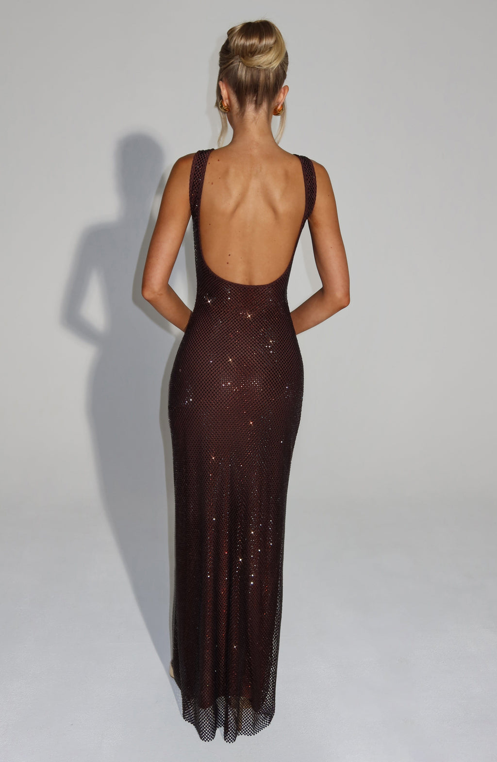 Flourenne Petrine Maxi Dress in Plum Brown