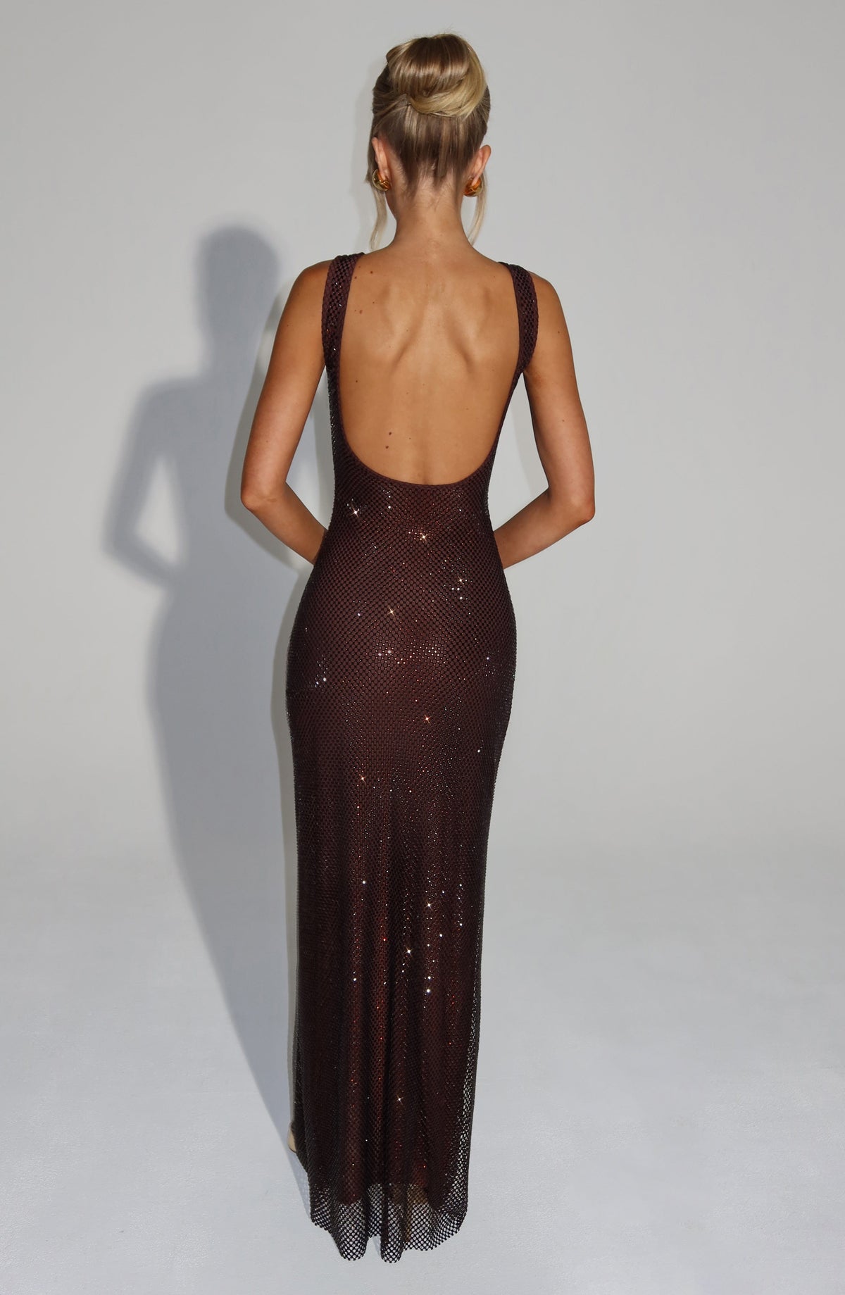 Flourenne Petrine Maxi Dress in Plum Brown