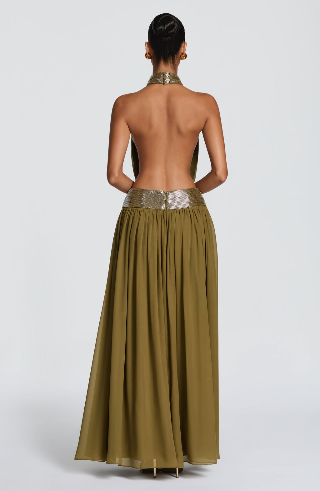 Flourenne Rosaline Maxi Dress in Deep Olive