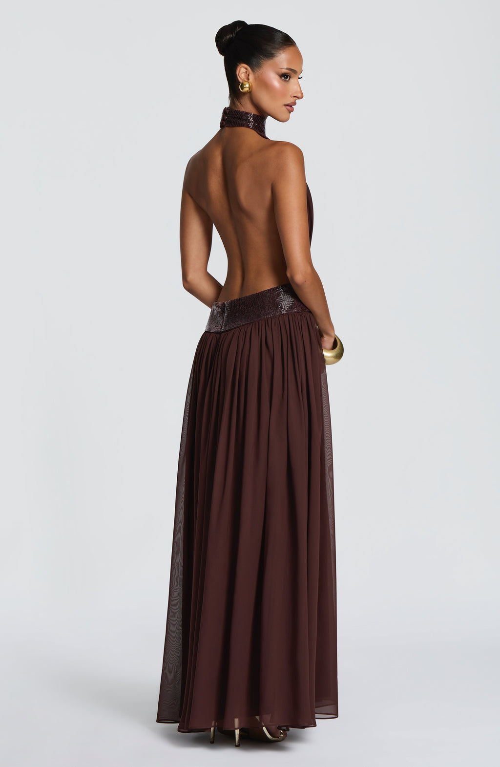 Flourenne Rosaline Maxi Dress in Plum Brown
