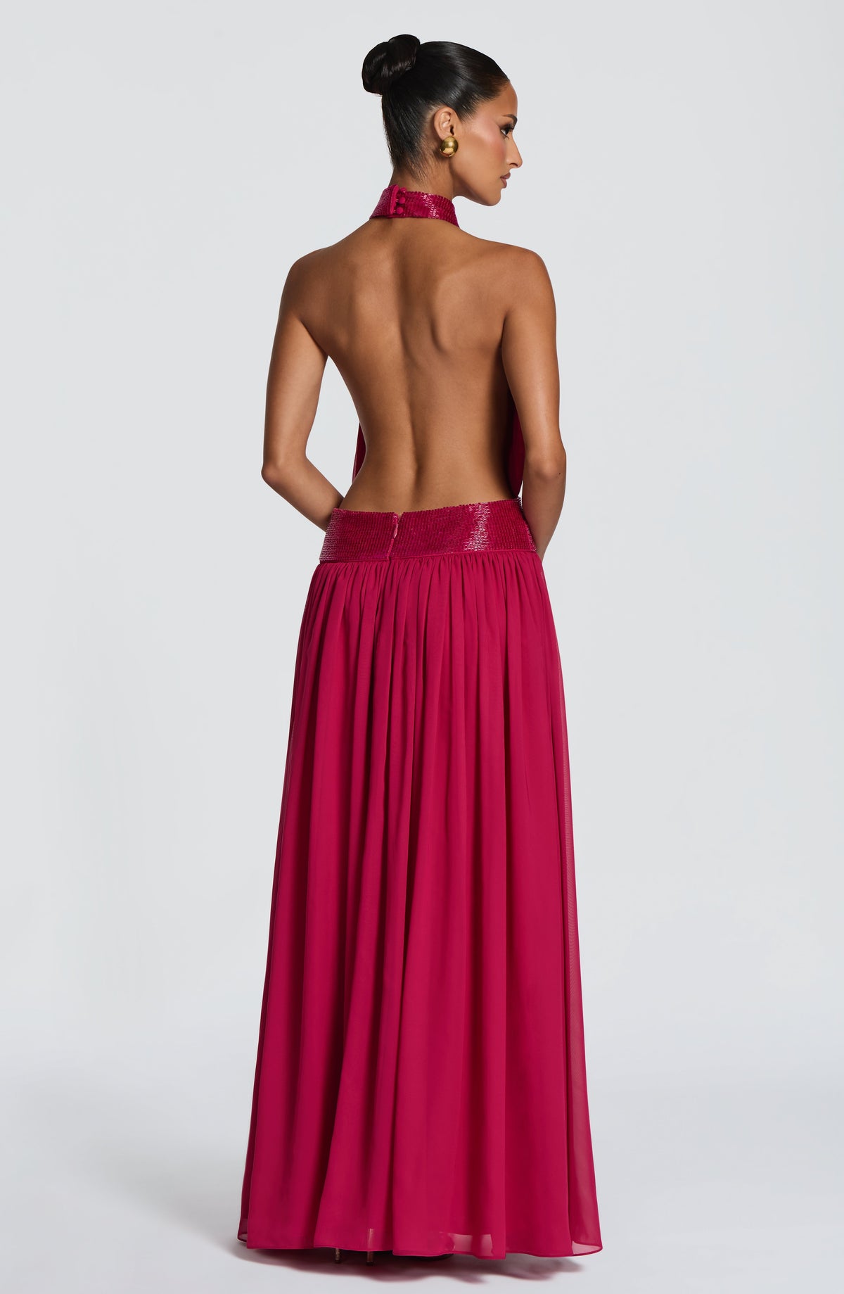 Flourenne Rosaline Maxi Dress in Raspberry