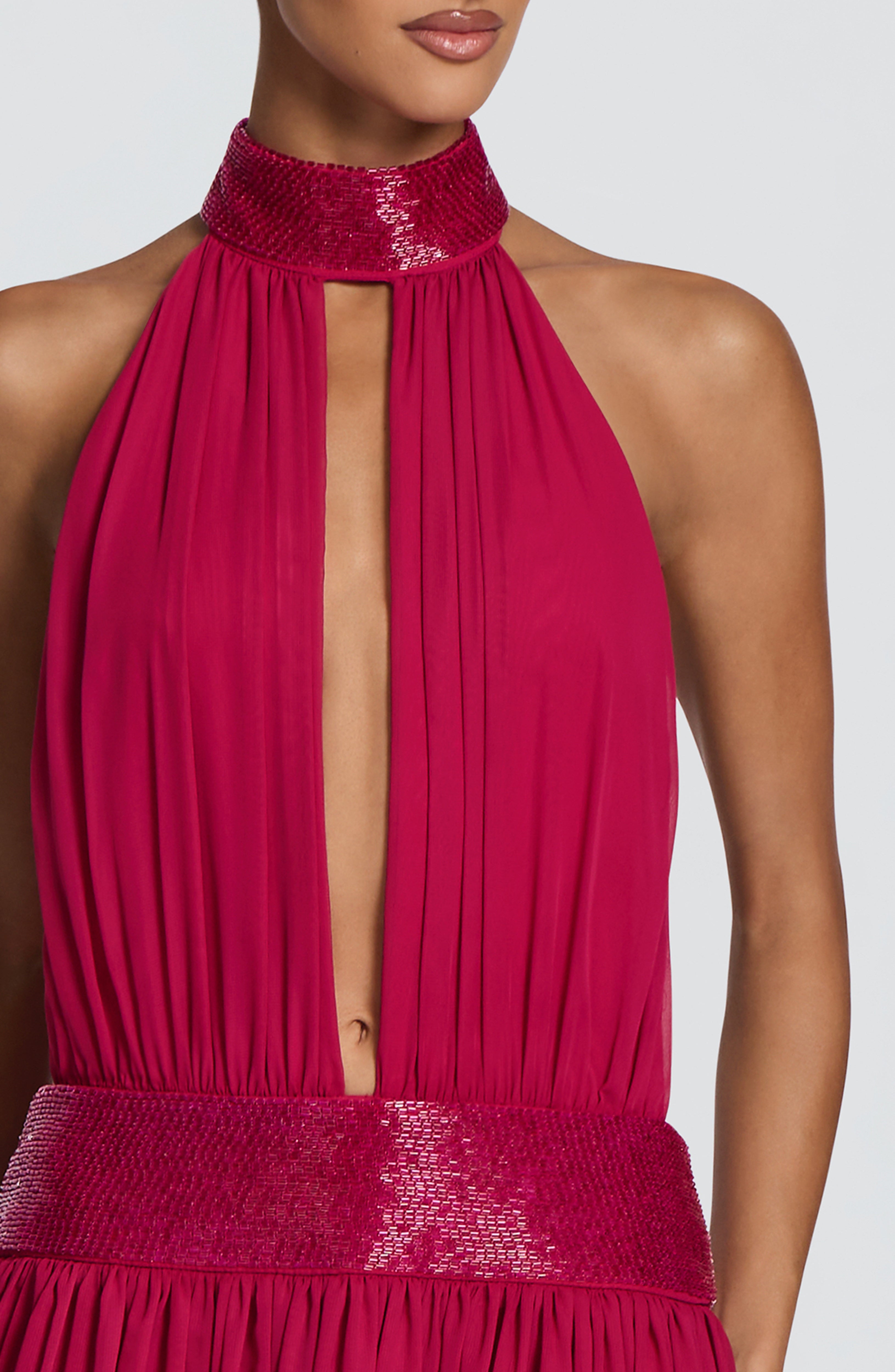 Flourenne Rosaline Maxi Dress in Raspberry