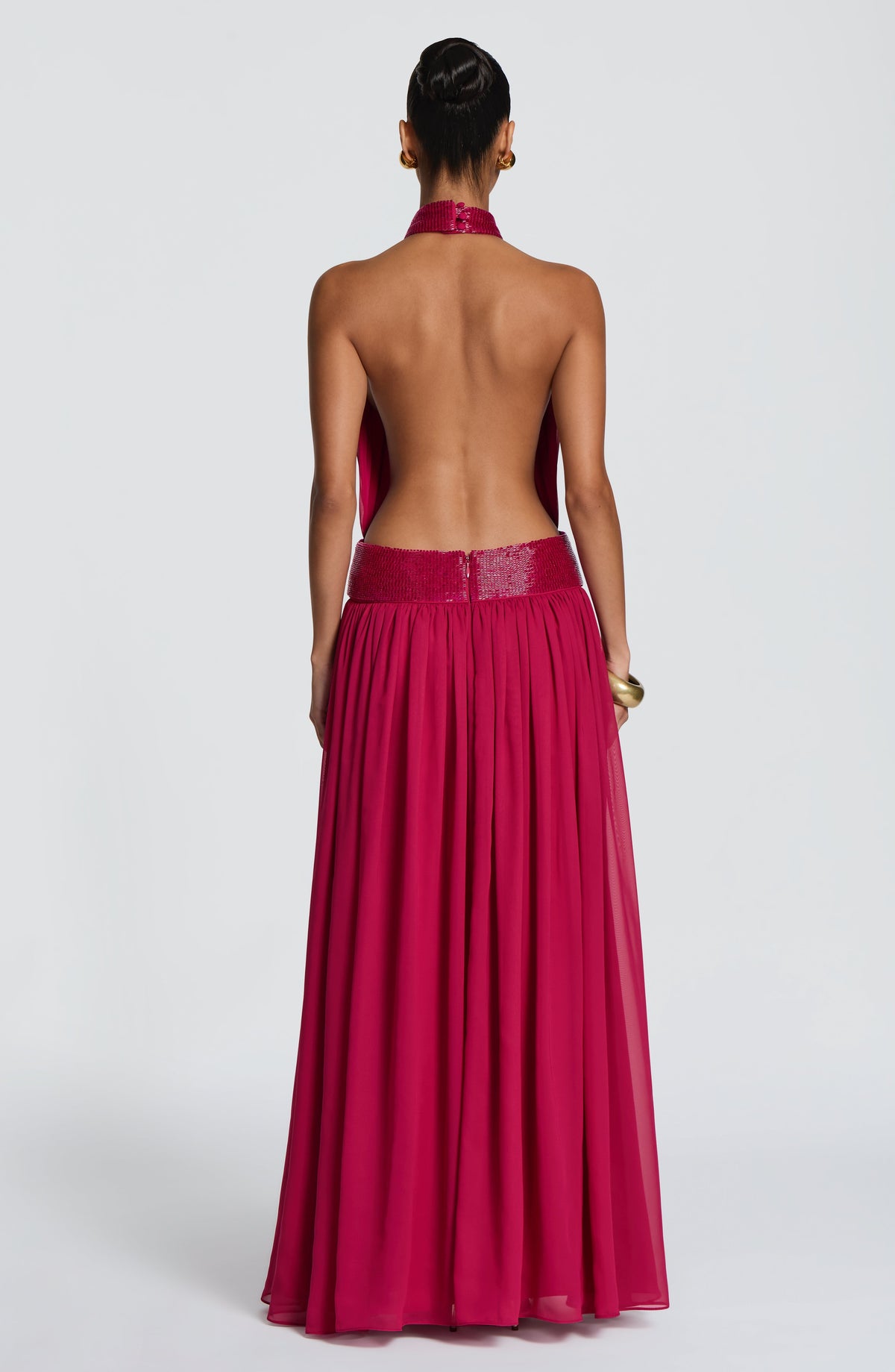 Flourenne Rosaline Maxi Dress in Raspberry