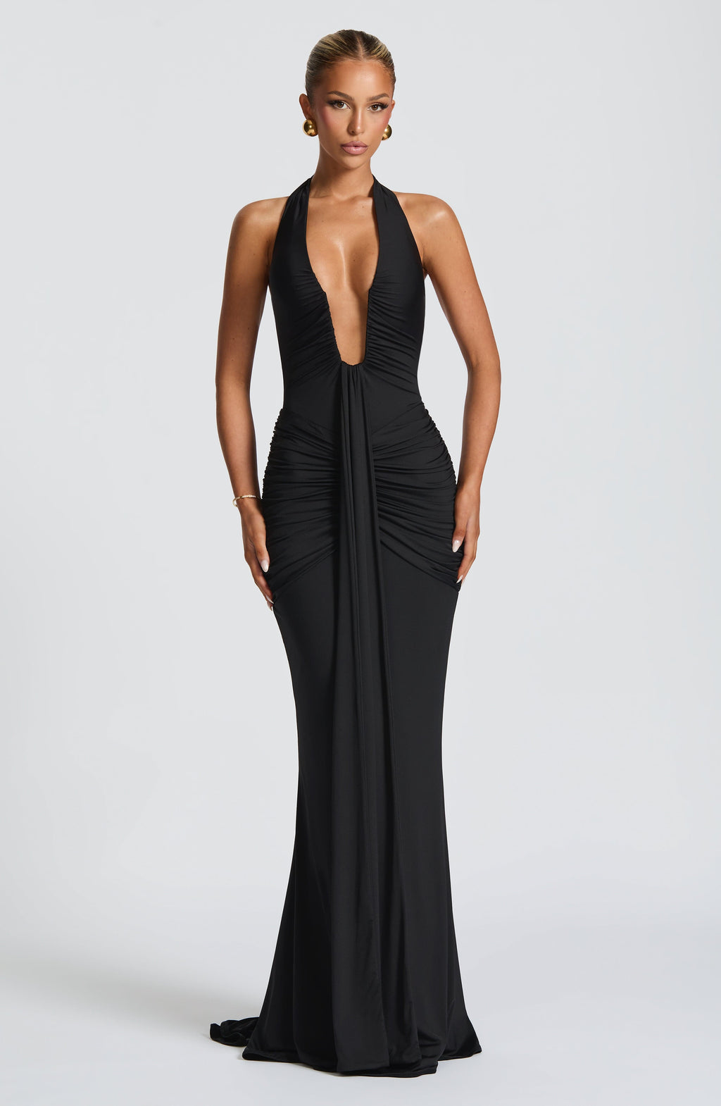 Flourenne Rosetti Maxi Dress in Black