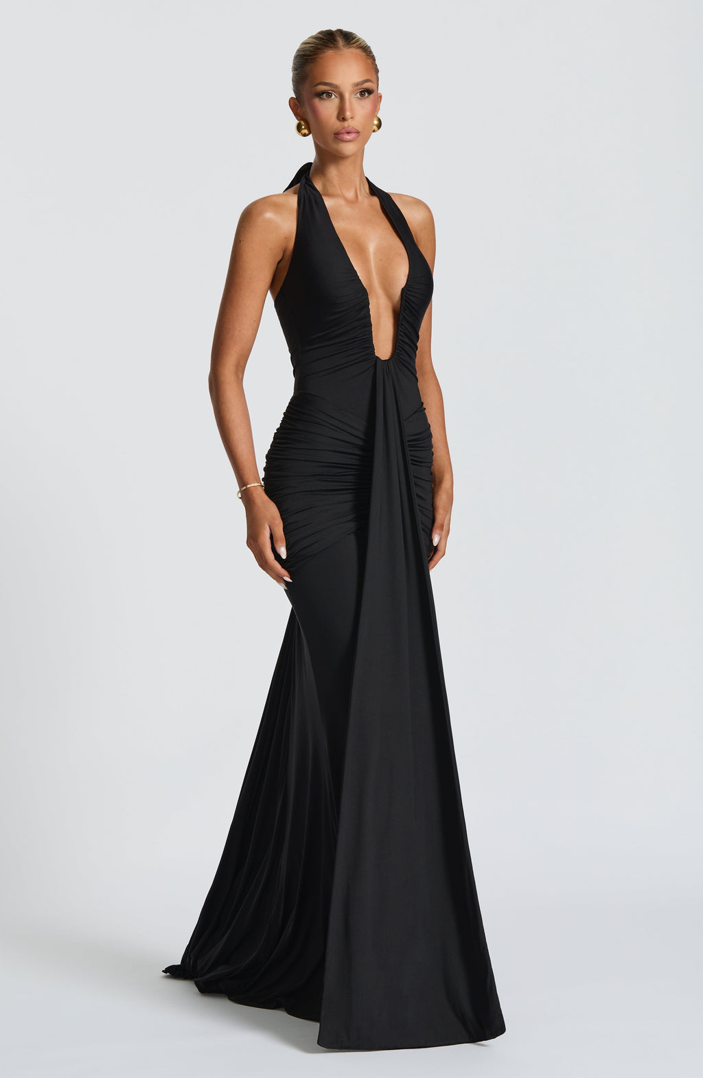 Flourenne Rosetti Maxi Dress in Black
