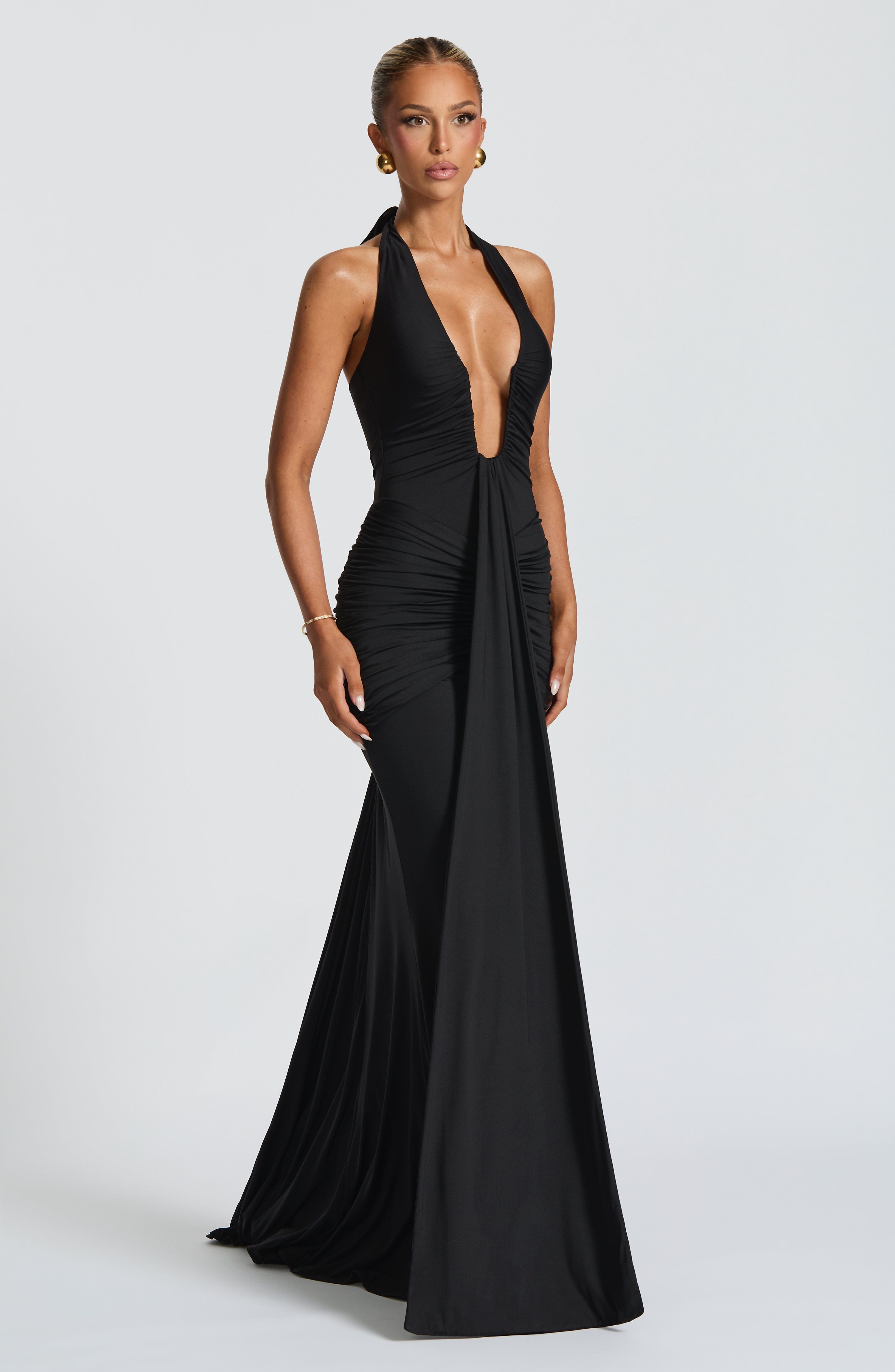 Flourenne Rosetti Maxi Dress in Black