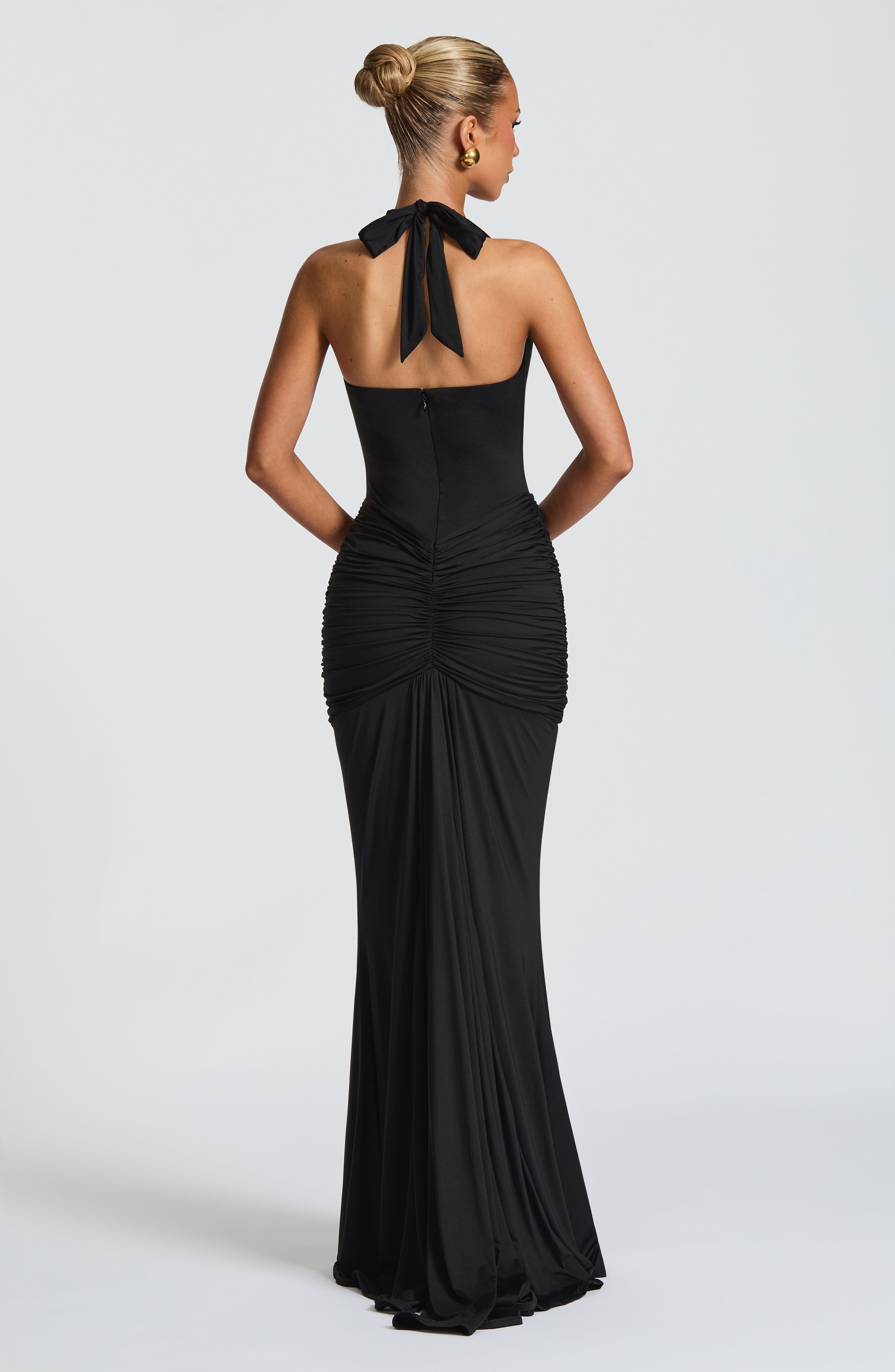 Flourenne Rosetti Maxi Dress in Black
