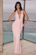 Flourenne Rosetti Maxi Dress in Blush