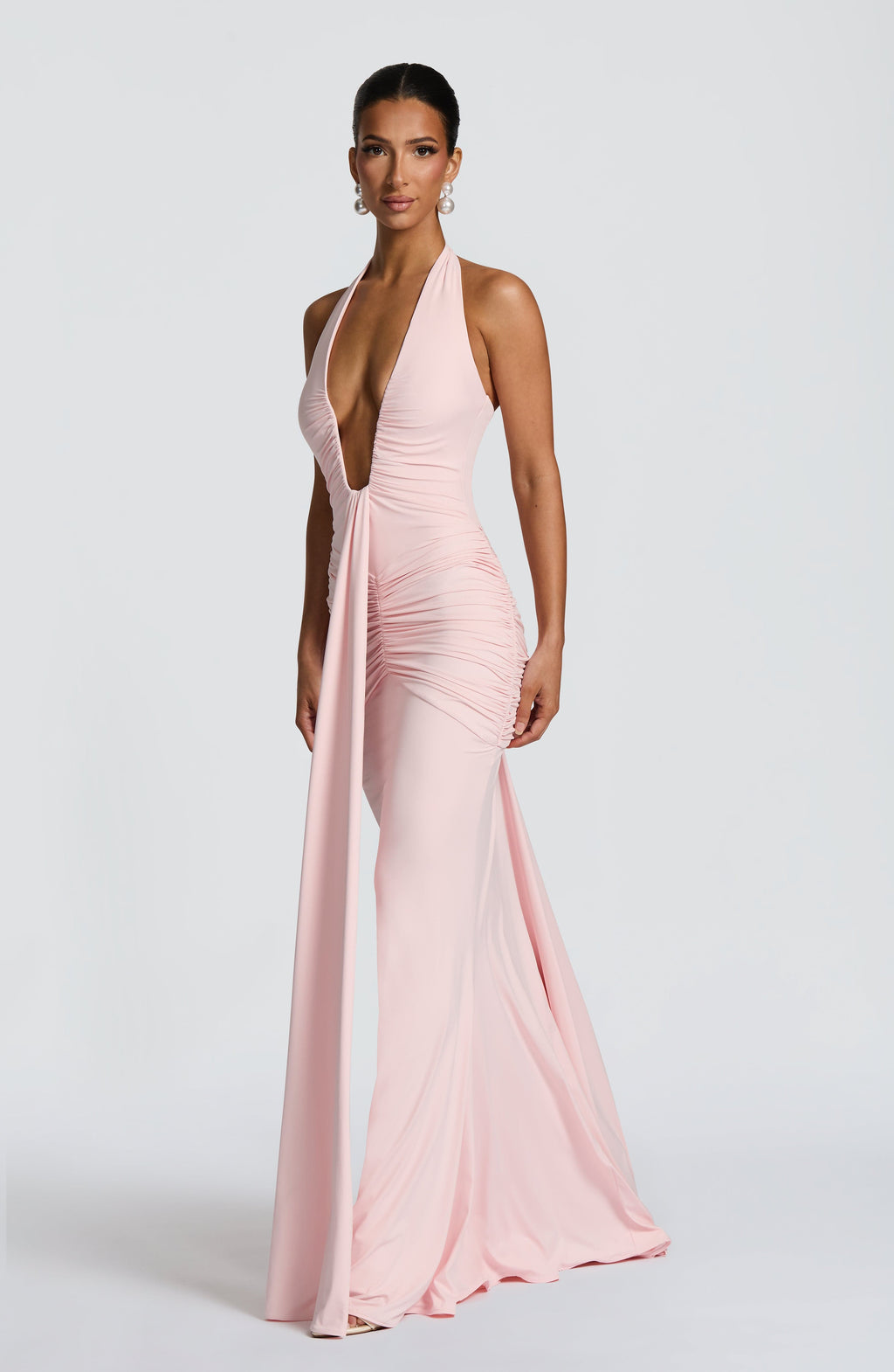 Flourenne Rosetti Maxi Dress in Blush