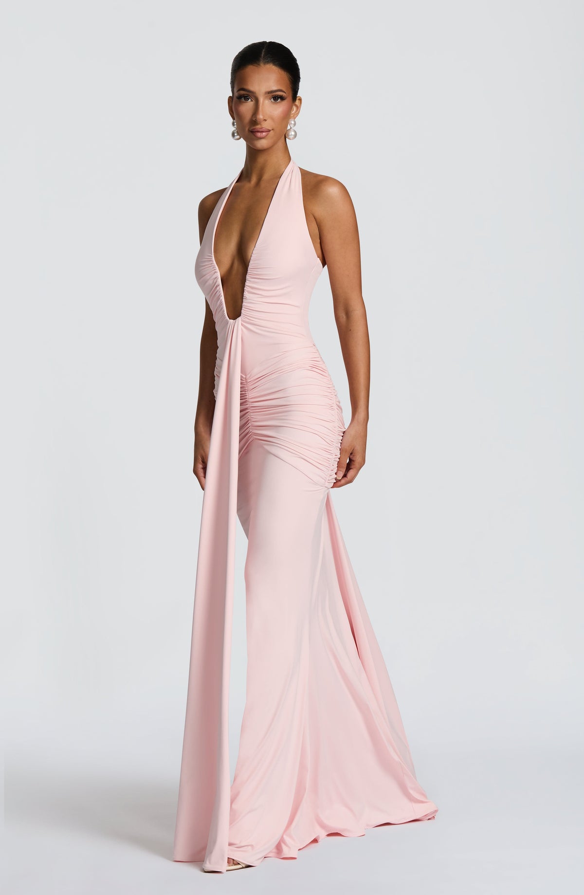 Flourenne Rosetti Maxi Dress in Blush