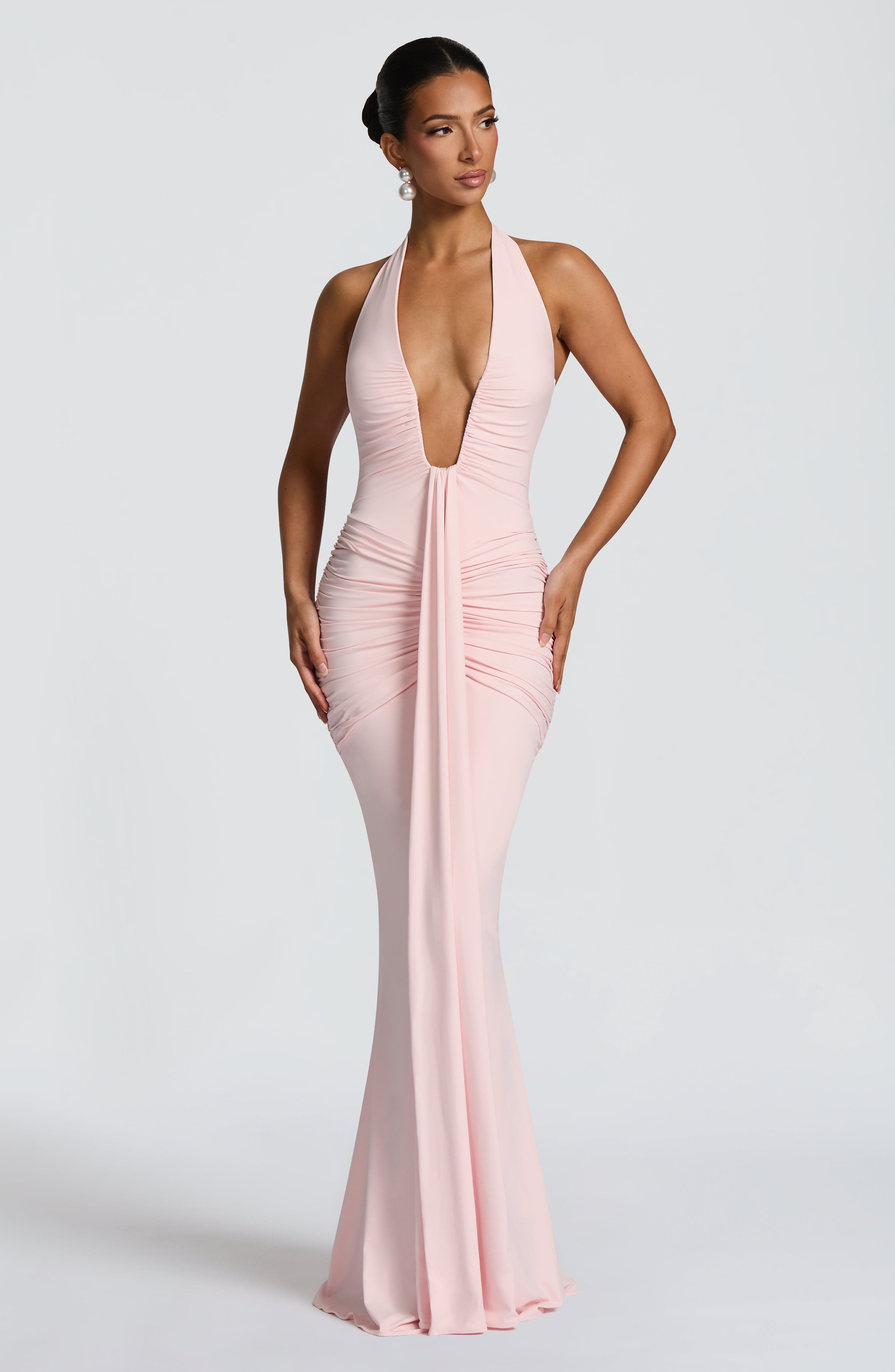 Flourenne Rosetti Maxi Dress in Blush