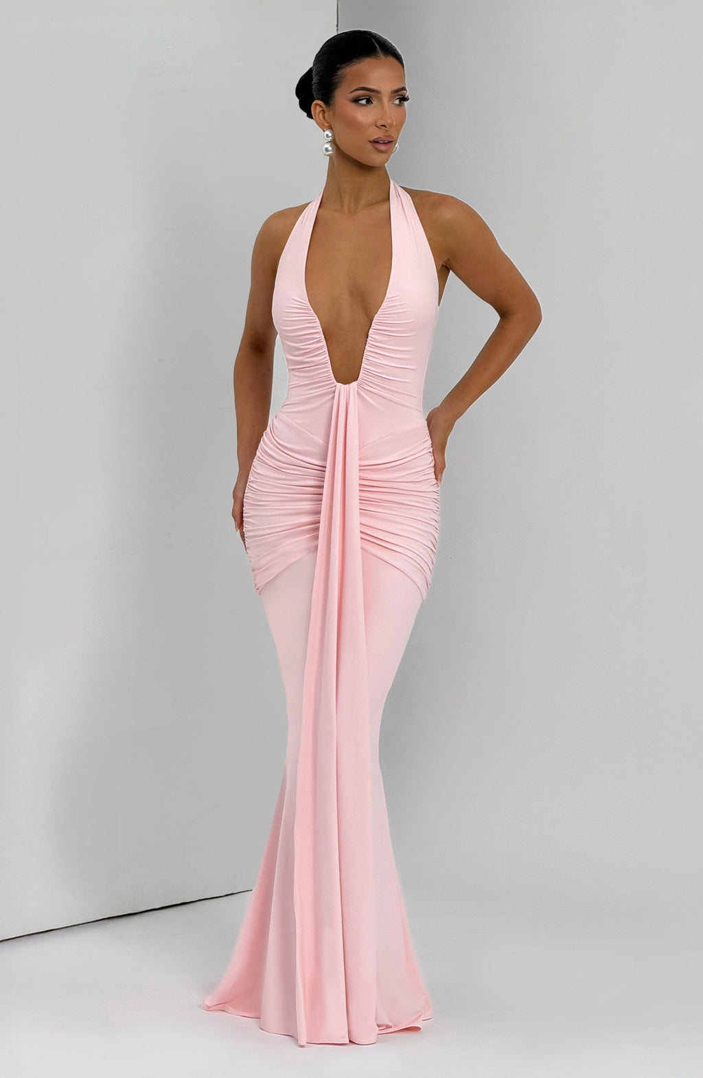 Flourenne Rosetti Maxi Dress in Blush