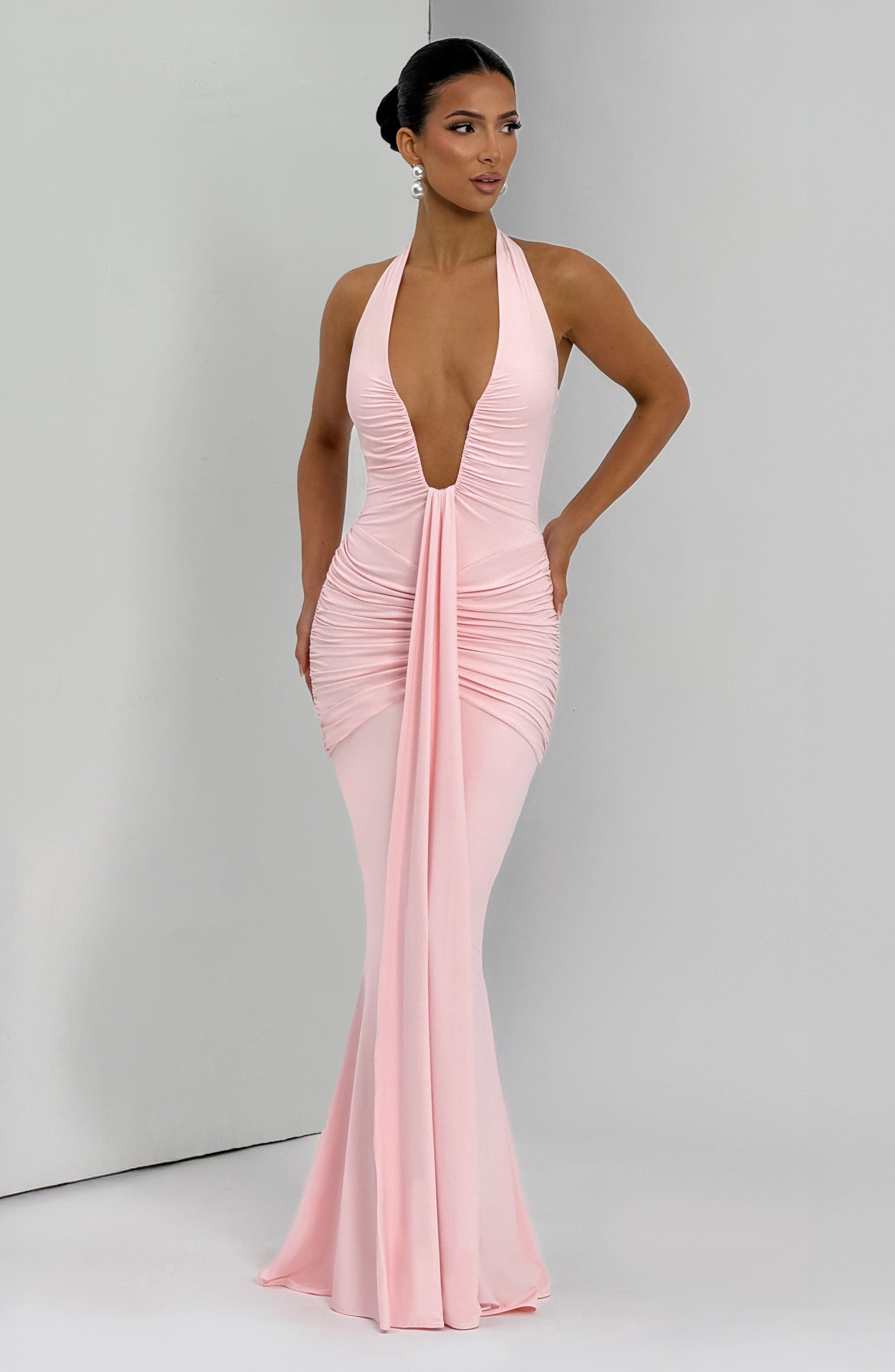 Flourenne Rosetti Maxi Dress in Blush