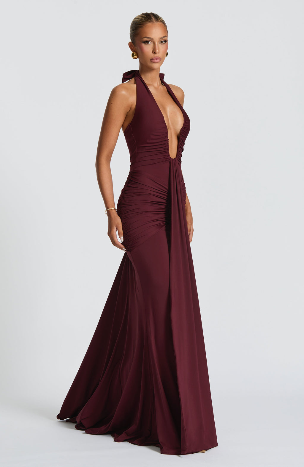 Flourenne Rosetti Maxi Dress in Cherry Lacquer