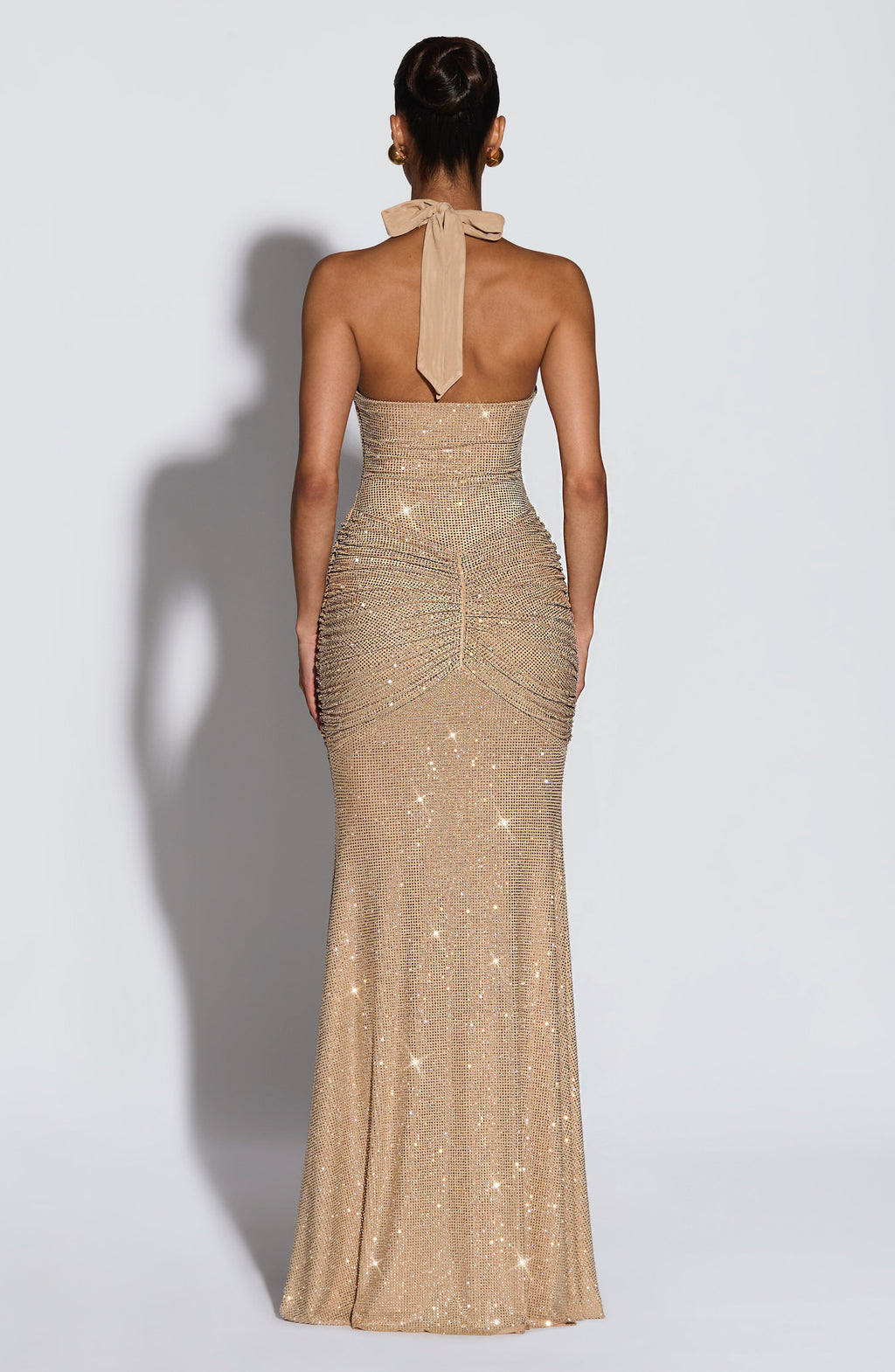 Flourenne Rosetti Maxi Dress in Gold Sparkle