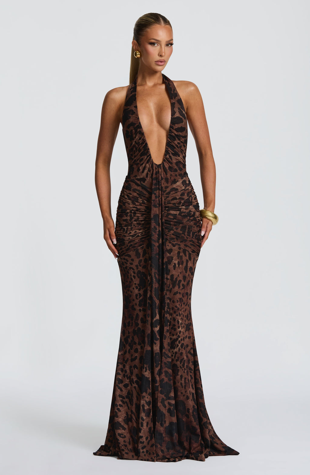 Flourenne Rosetti Maxi Dress in Leopard Print