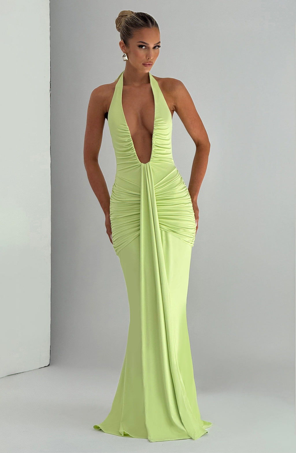 Flourenne Rosetti Maxi Dress in Lime