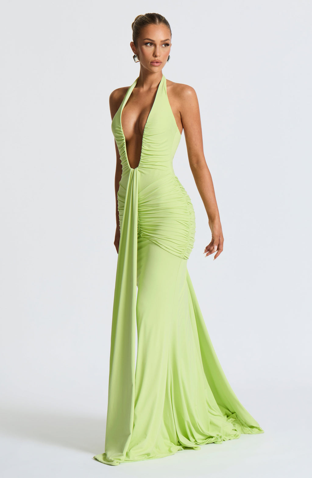 Flourenne Rosetti Maxi Dress in Lime