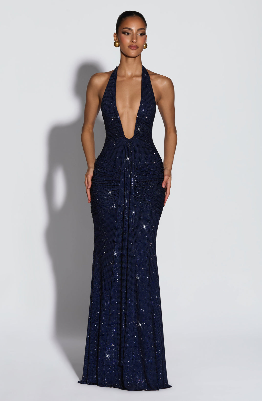 Flourenne Rosetti Maxi Dress in Navy Sparkle