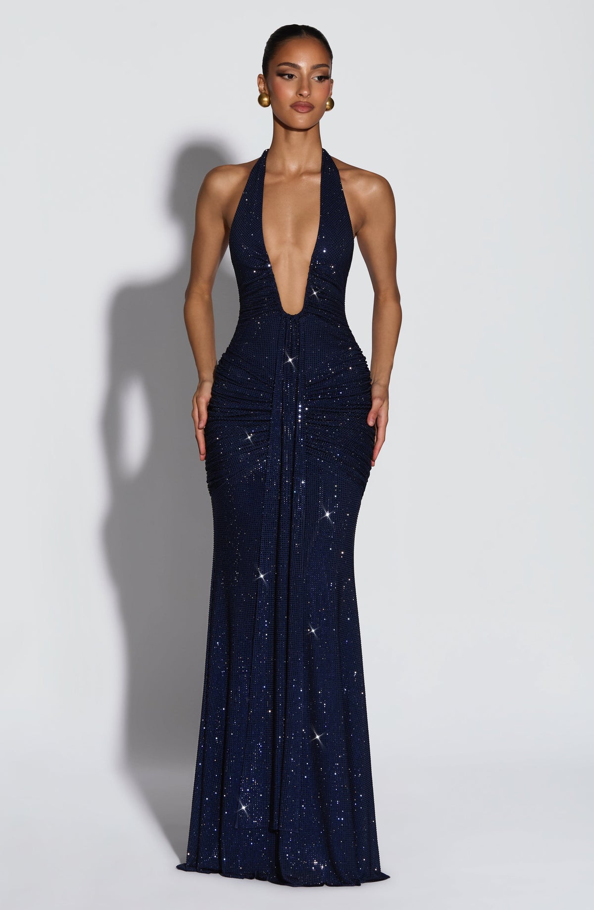 Flourenne Rosetti Maxi Dress in Navy Sparkle