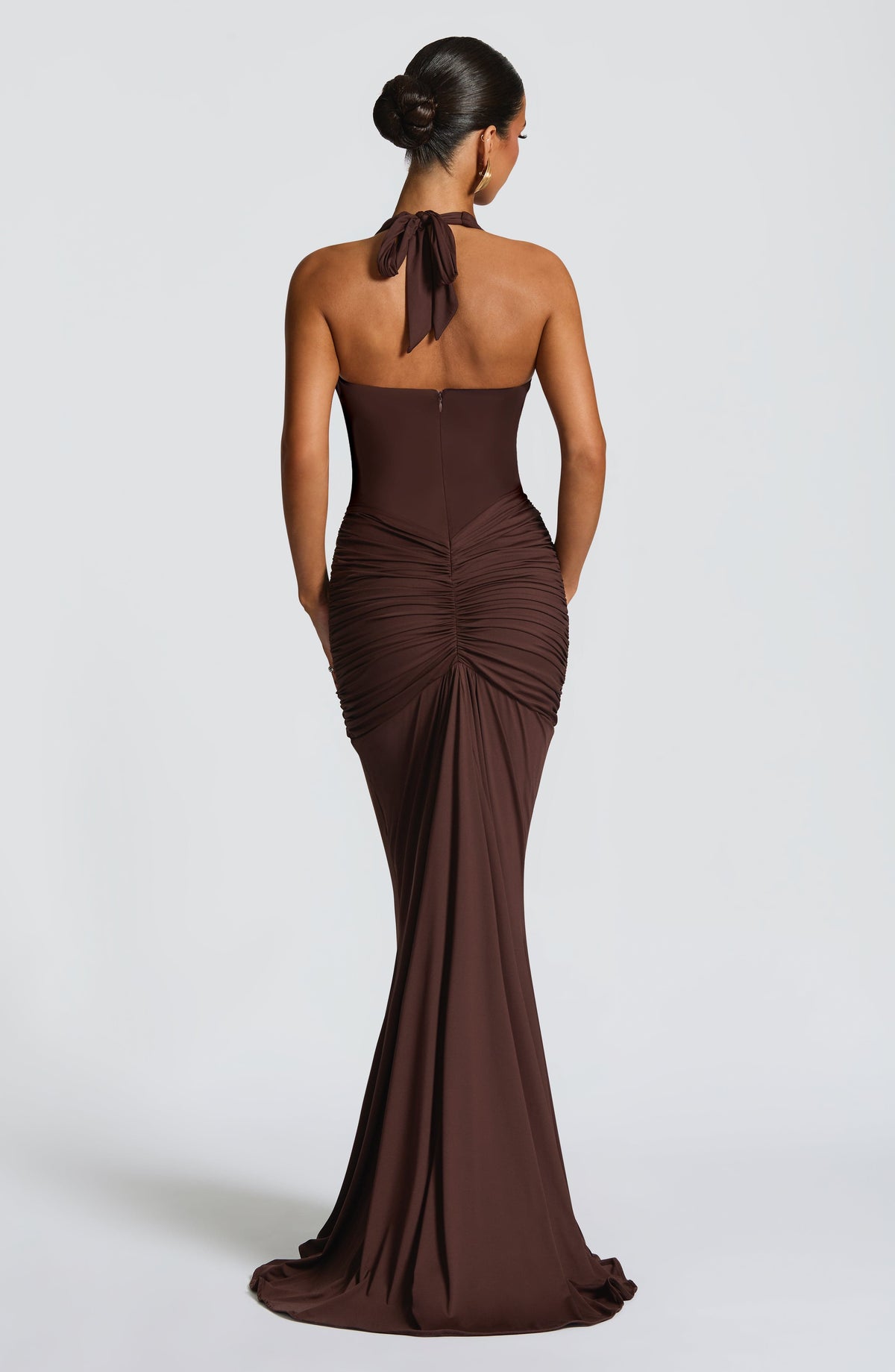 Flourenne Rosetti Maxi Dress in Plum Brown