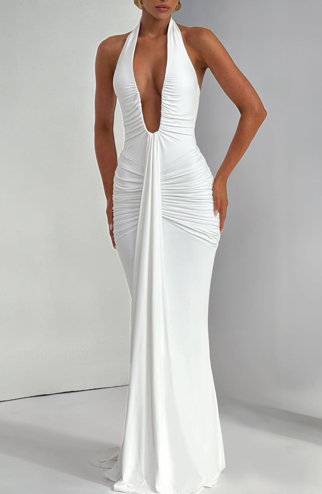 Flourenne Rosetti Maxi Dress in White