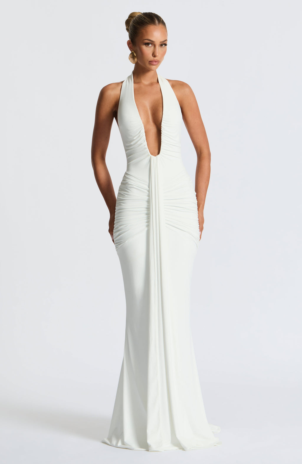 Flourenne Rosetti Maxi Dress in White