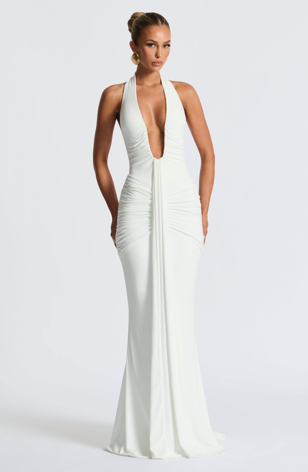 Flourenne Rosetti Maxi Dress in White