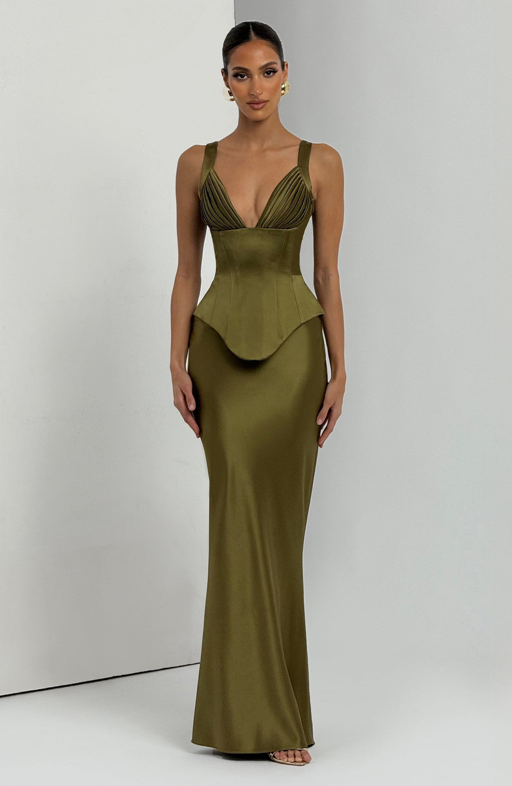 Flourenne Rowyn Corset in Deep Olive