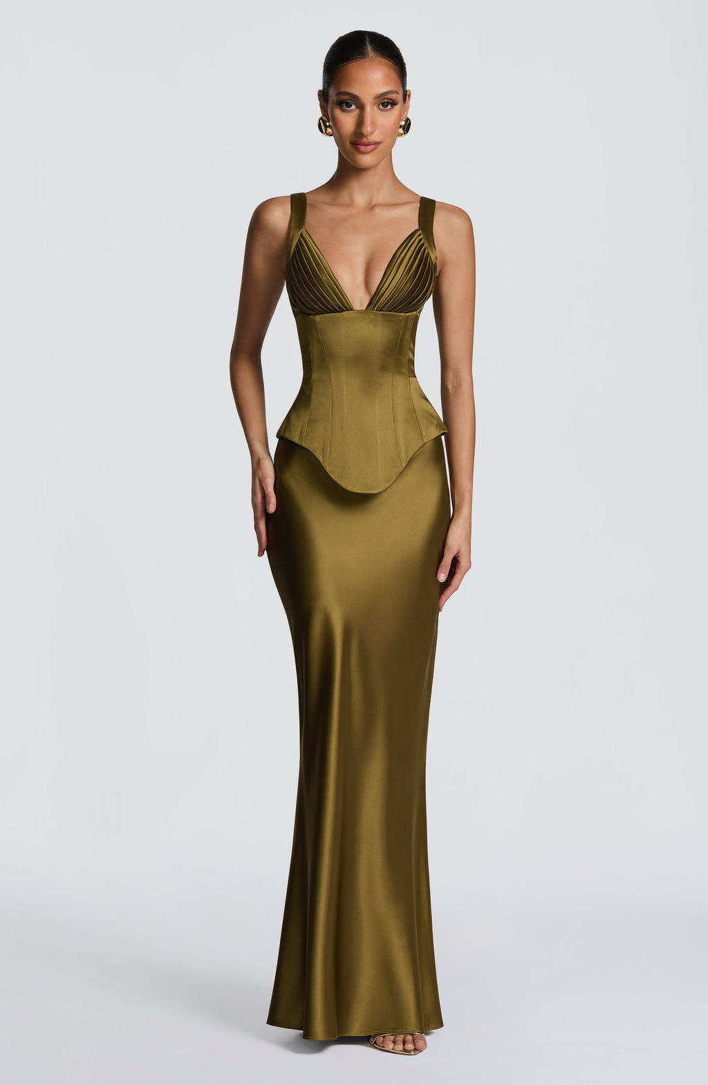 Flourenne Rowyn Corset in Deep Olive
