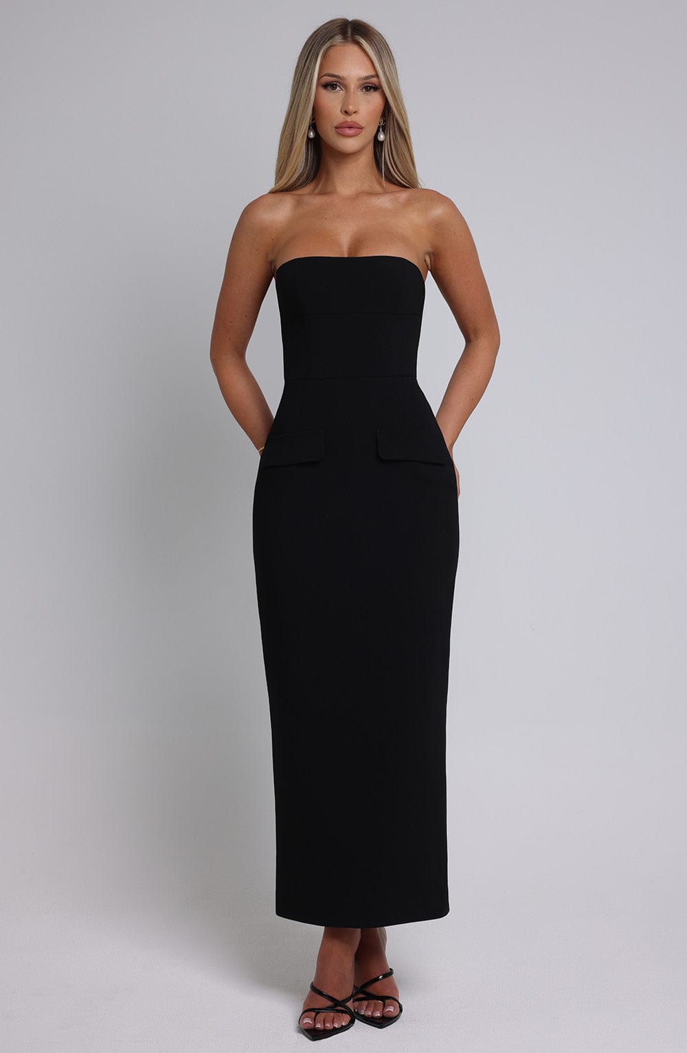 Flourenne Roxana Midaxi Dress in Black