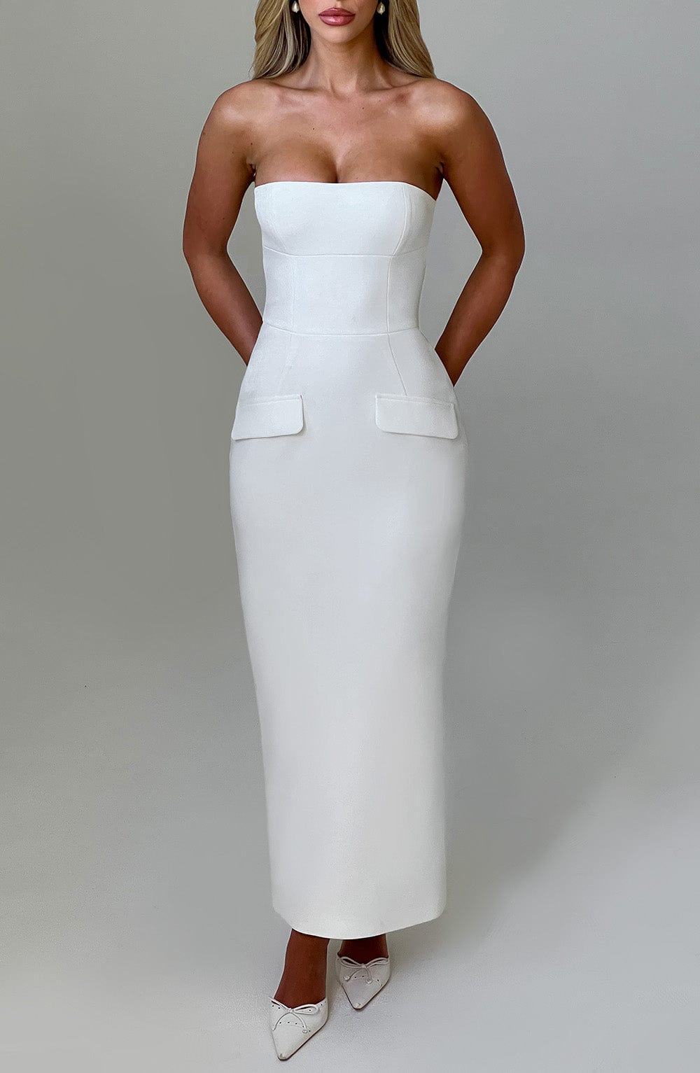 Flourenne Roxelle Midaxi Dress in Ivory