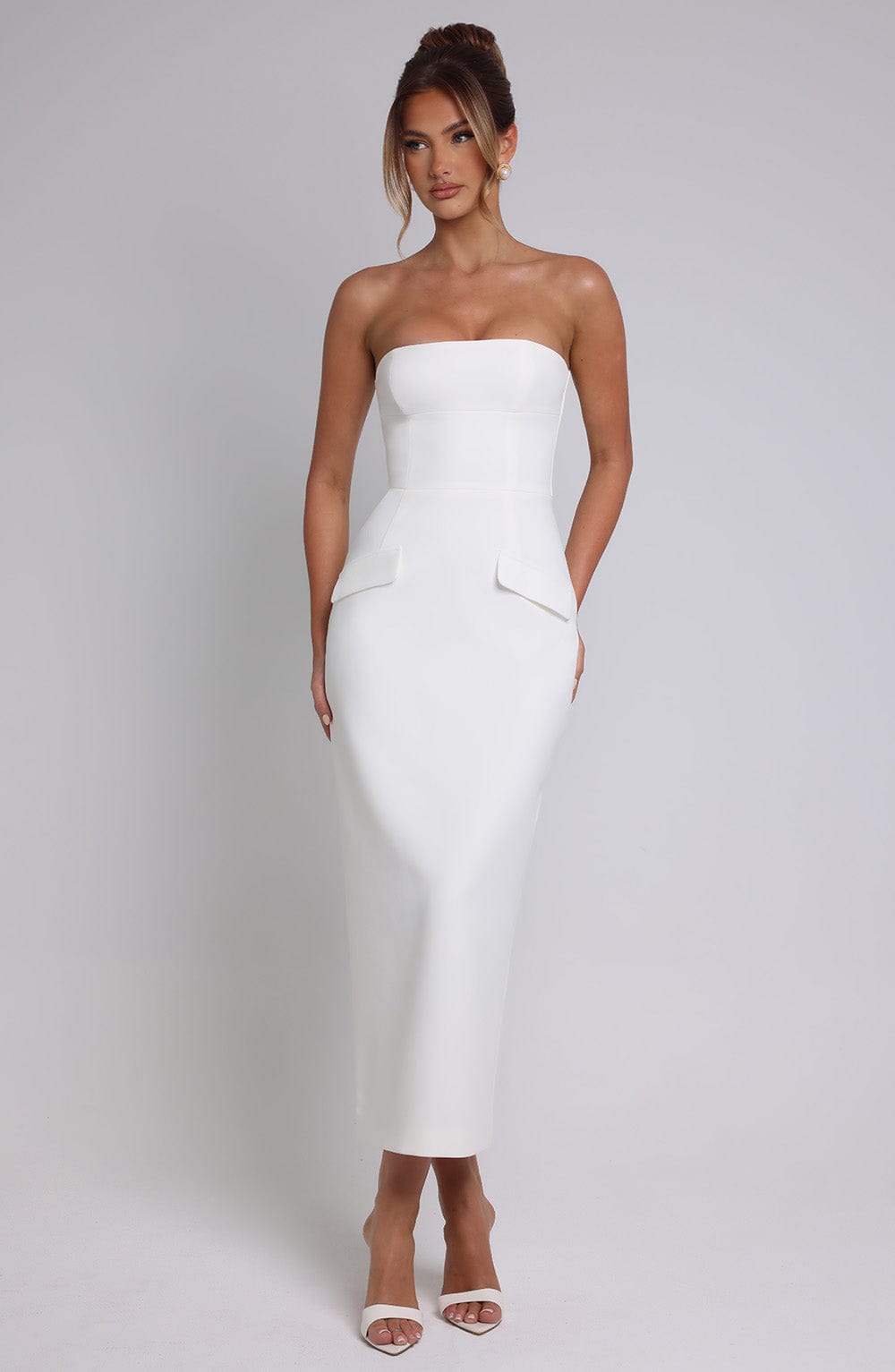 Flourenne Roxelle Midaxi Dress in Ivory