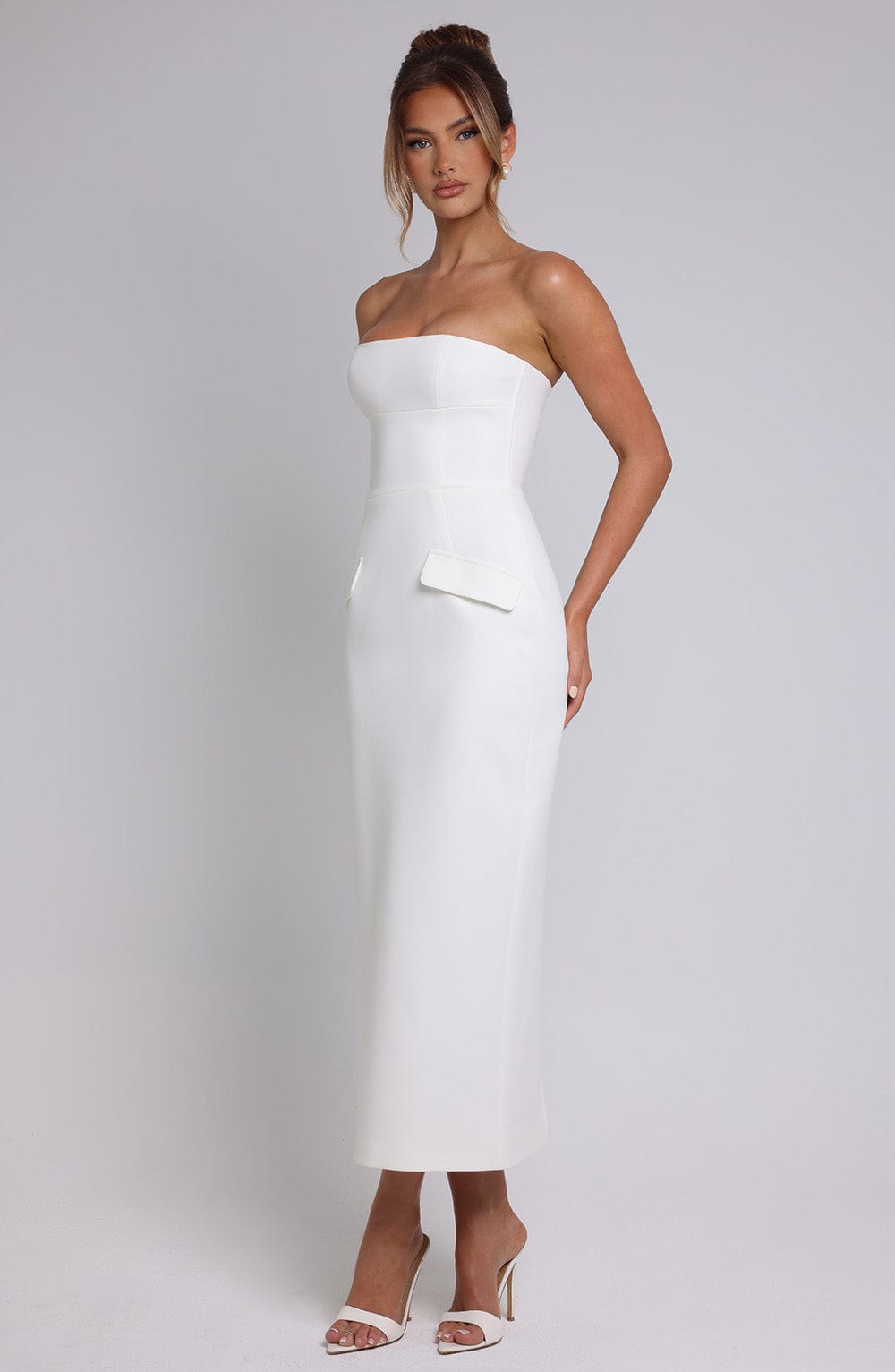 Flourenne Roxelle Midaxi Dress in Ivory