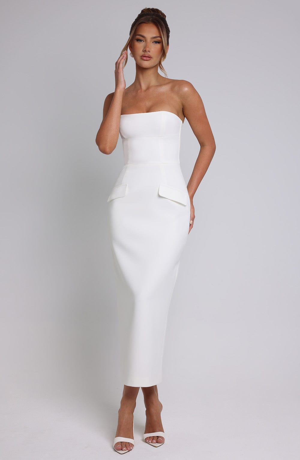 Flourenne Roxelle Midaxi Dress in Ivory