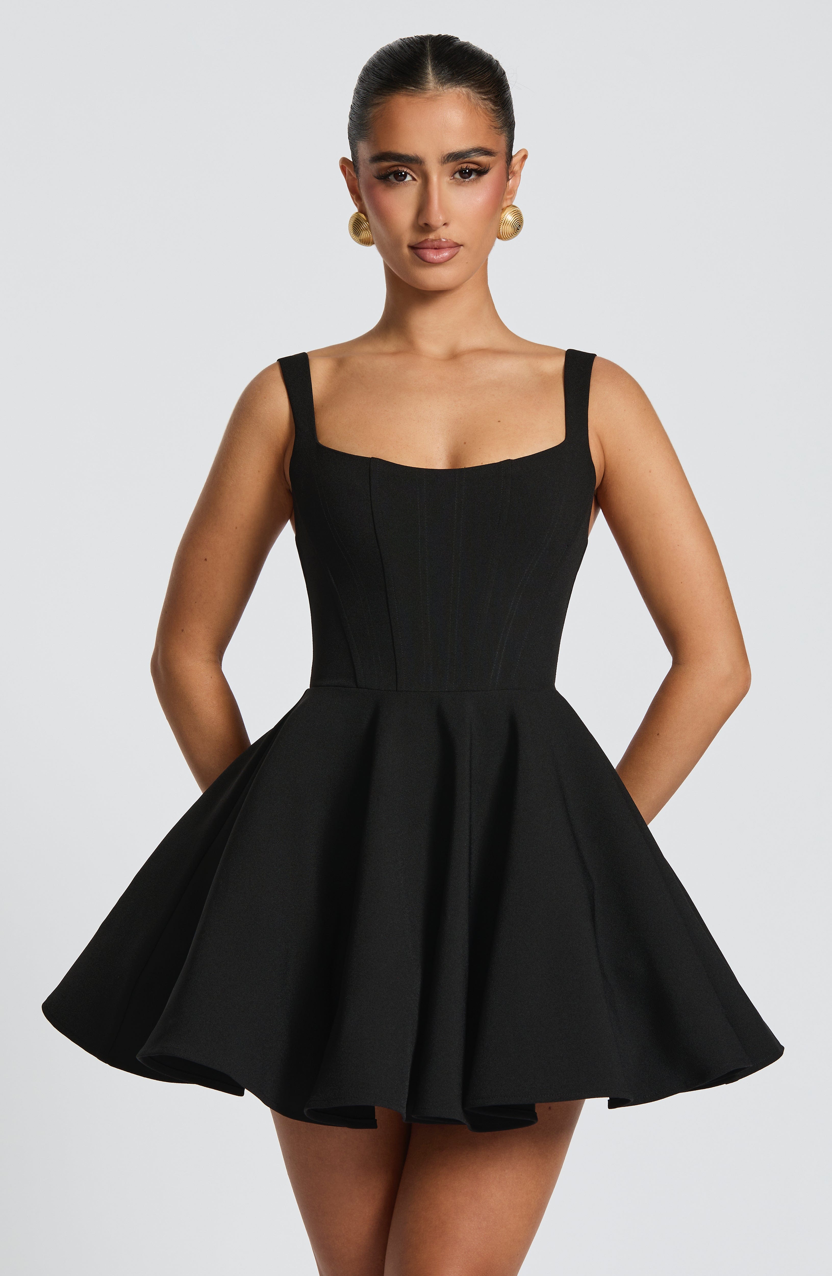 Flourenne Ruella Mini Dress in Black
