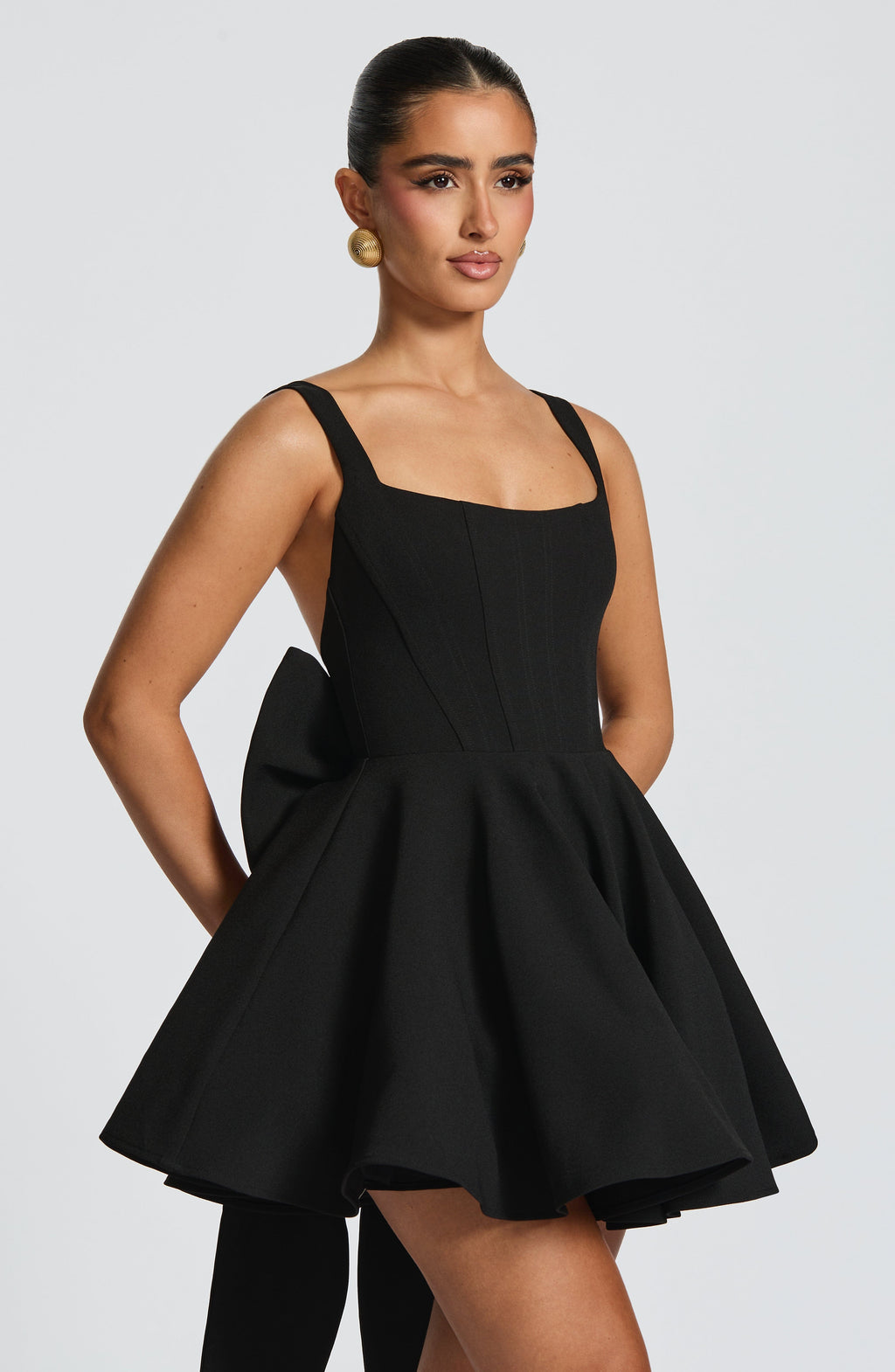 Flourenne Ruella Mini Dress in Black