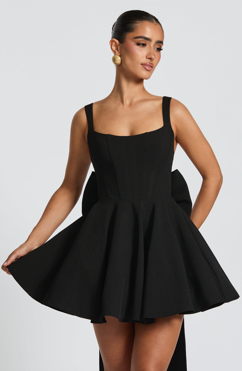 Flourenne Ruella Mini Dress in Black