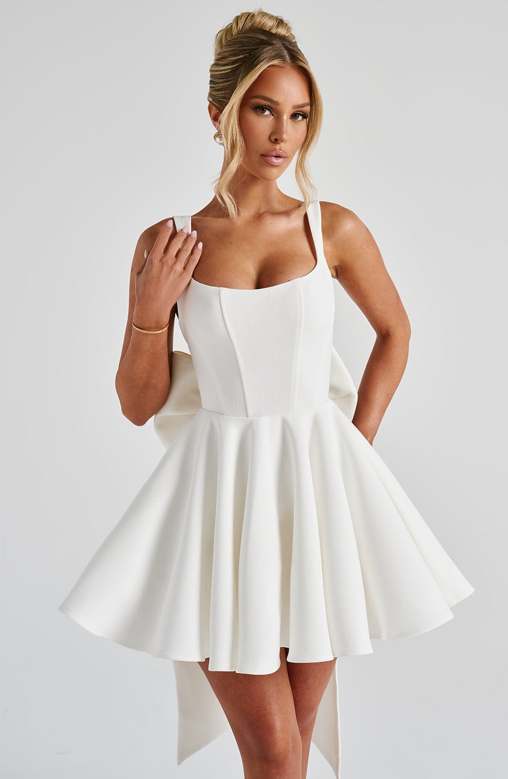 Flourenne Ruella Mini Dress in Ivory