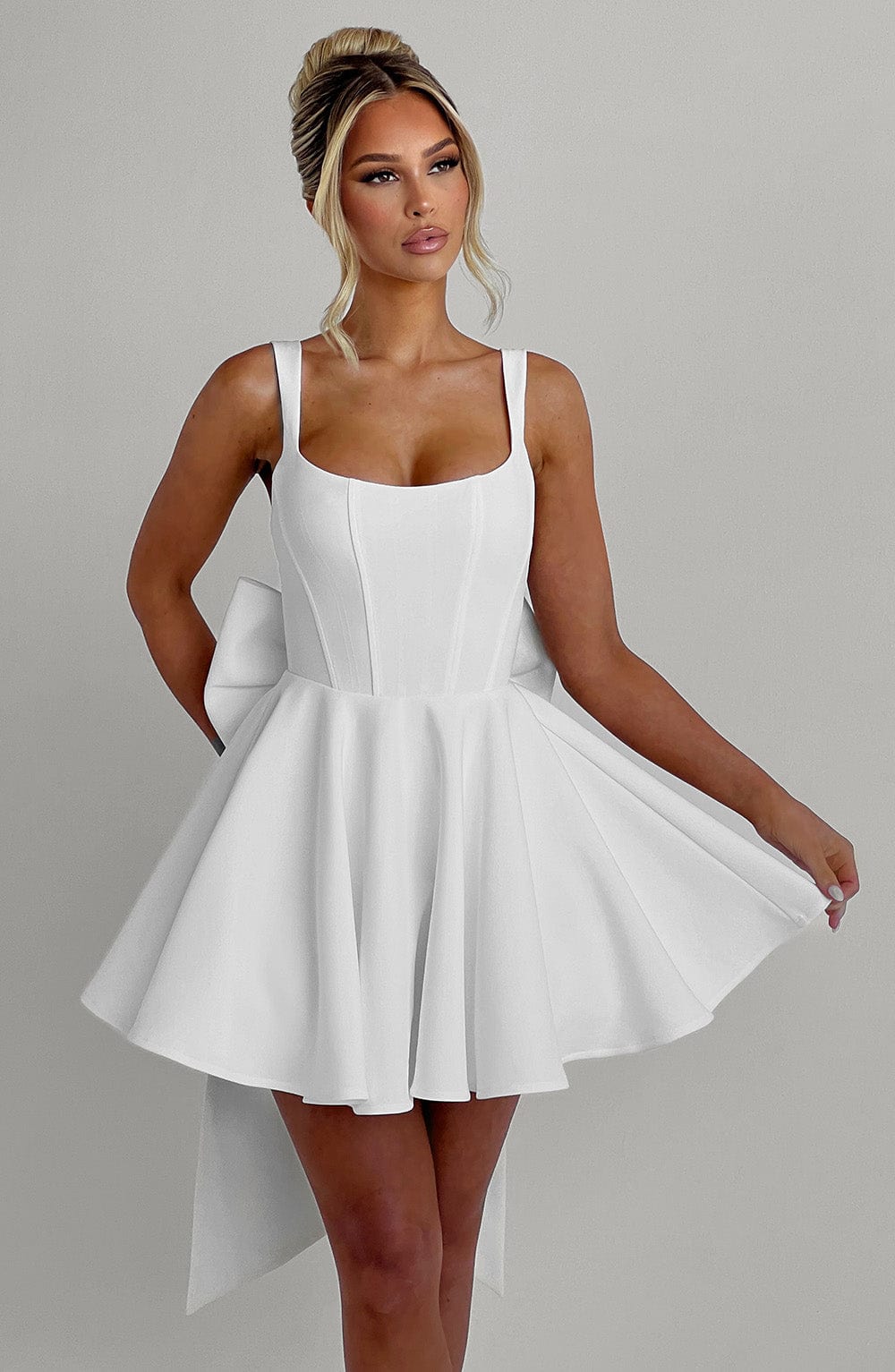Flourenne Ruella Mini Dress in Ivory