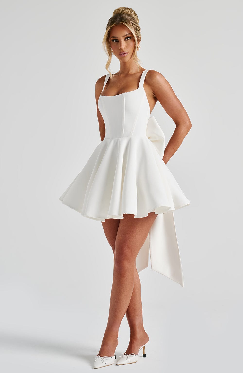 Flourenne Ruella Mini Dress in Ivory