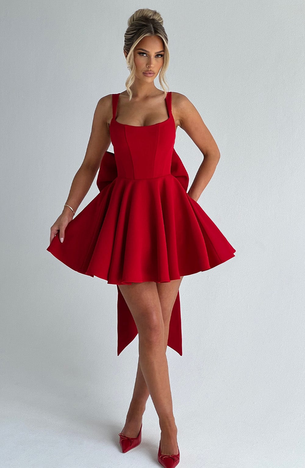 Flourenne Ruella Mini Dress in Red