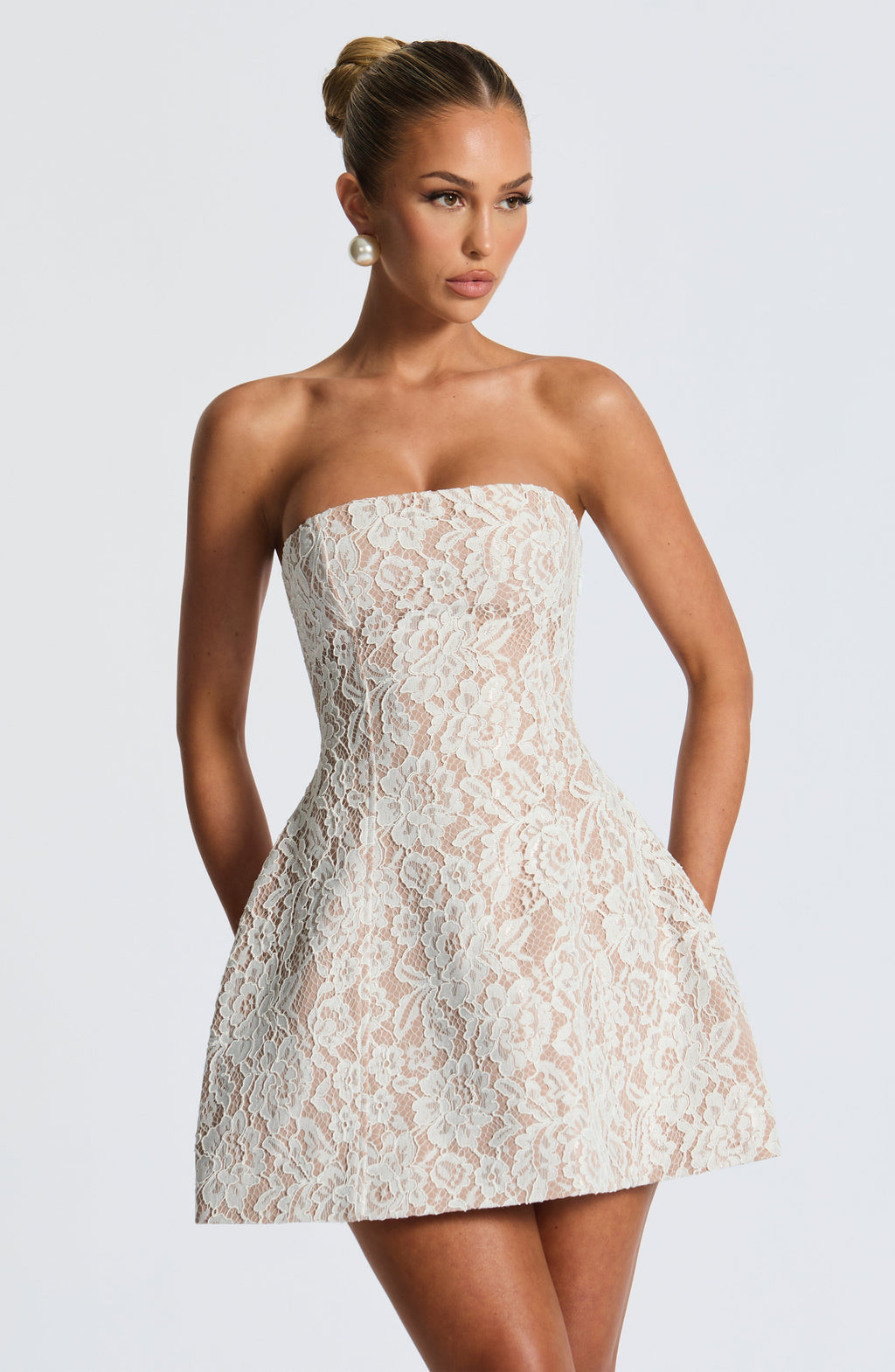 Flourenne Sabine Mini Dress in Ivory