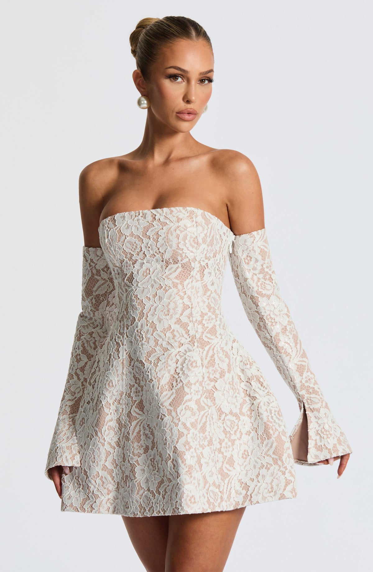Flourenne Sabine Mini Dress in Ivory