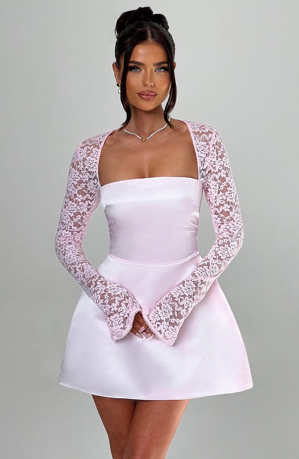 Flourenne Sadira Mini Dress in Blush
