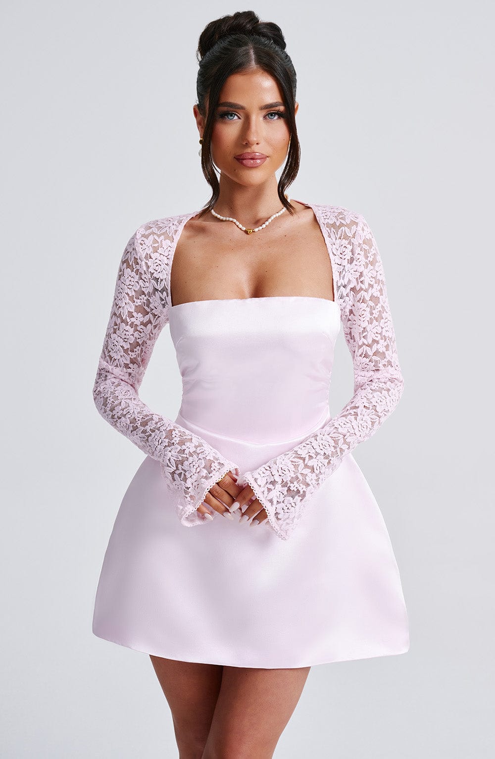 Flourenne Sadira Mini Dress in Blush