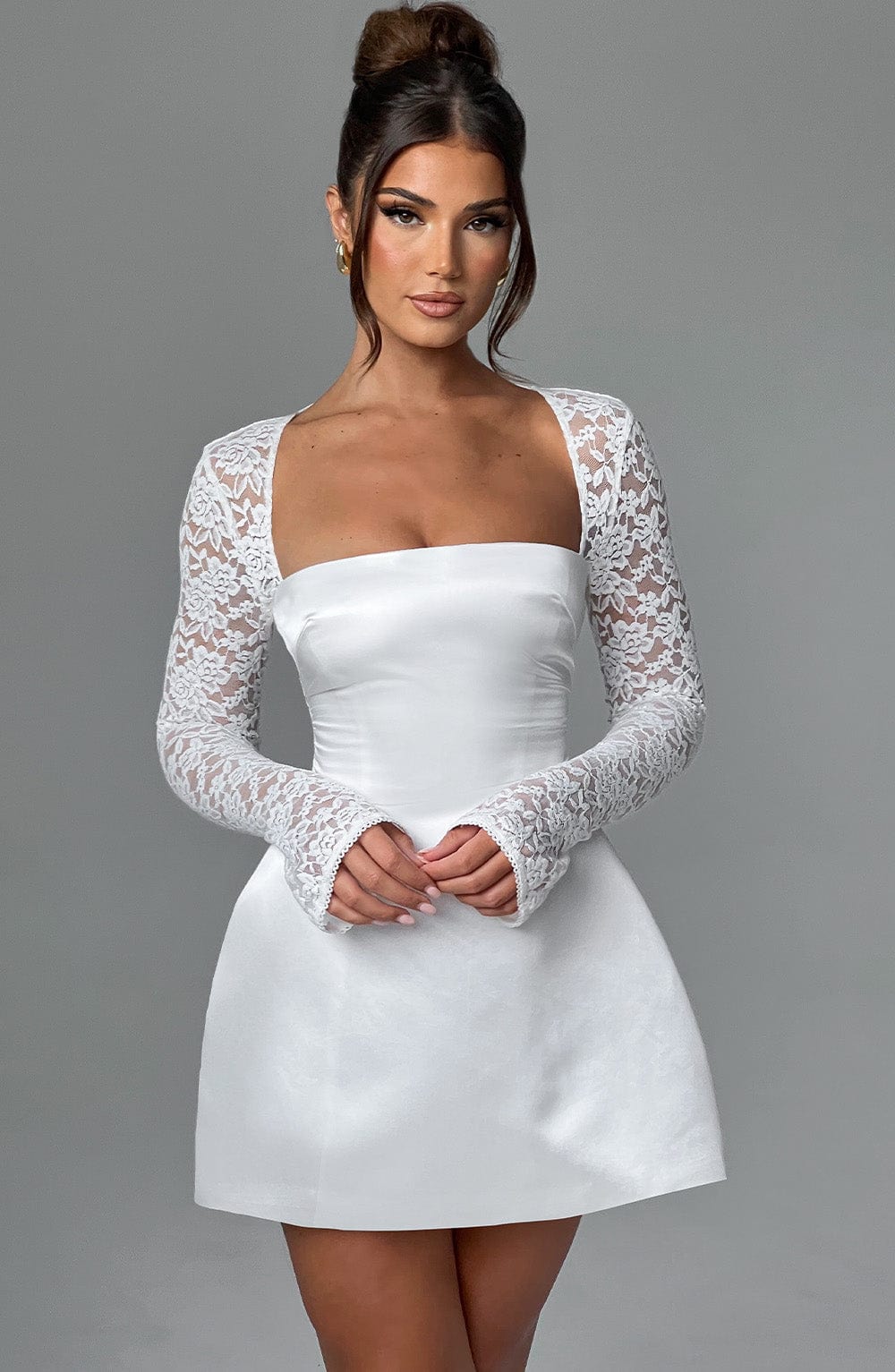 Flourenne Sadira Mini Dress in Ivory