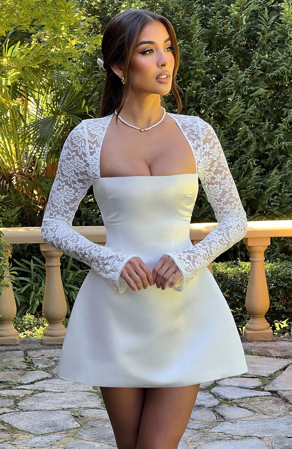 Flourenne Sadira Mini Dress in Ivory